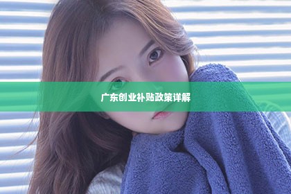 广东创业补贴政策详解第1张-美商凯丽钻石团队